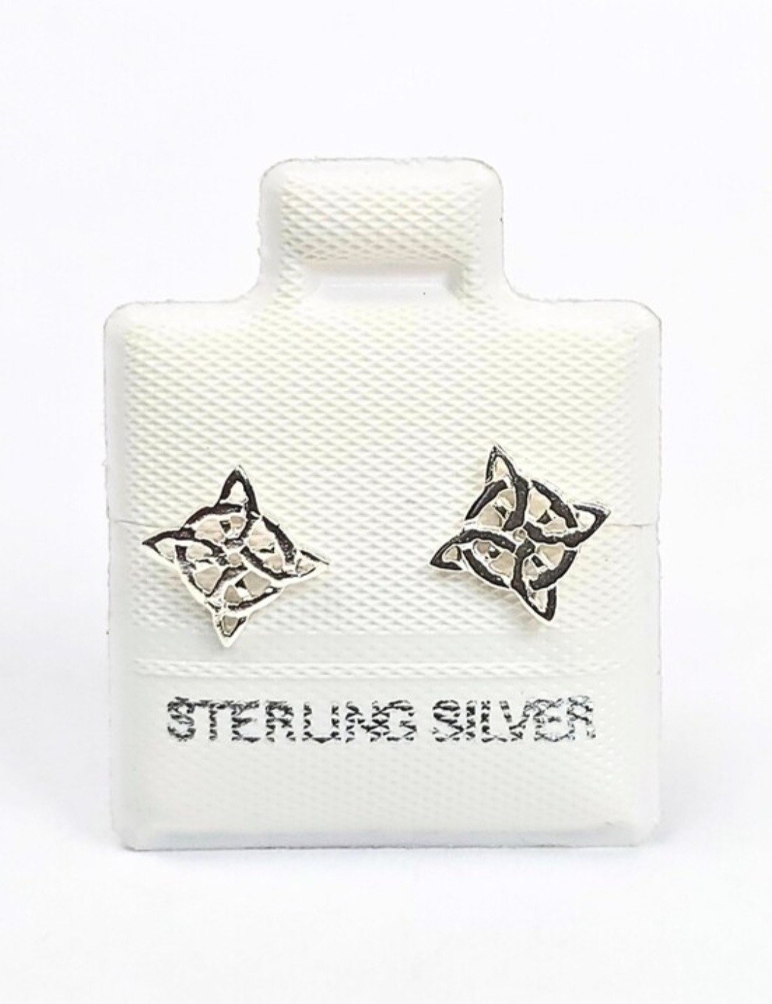 Witch Knot Celtic Stud Earrings 925 Sterling Silver Arete Nudo De Bruja 8.5mm