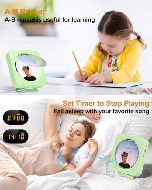 CD Player Portable Bluetooth Desktop CD Player for Home, Mini Cute CD Players
