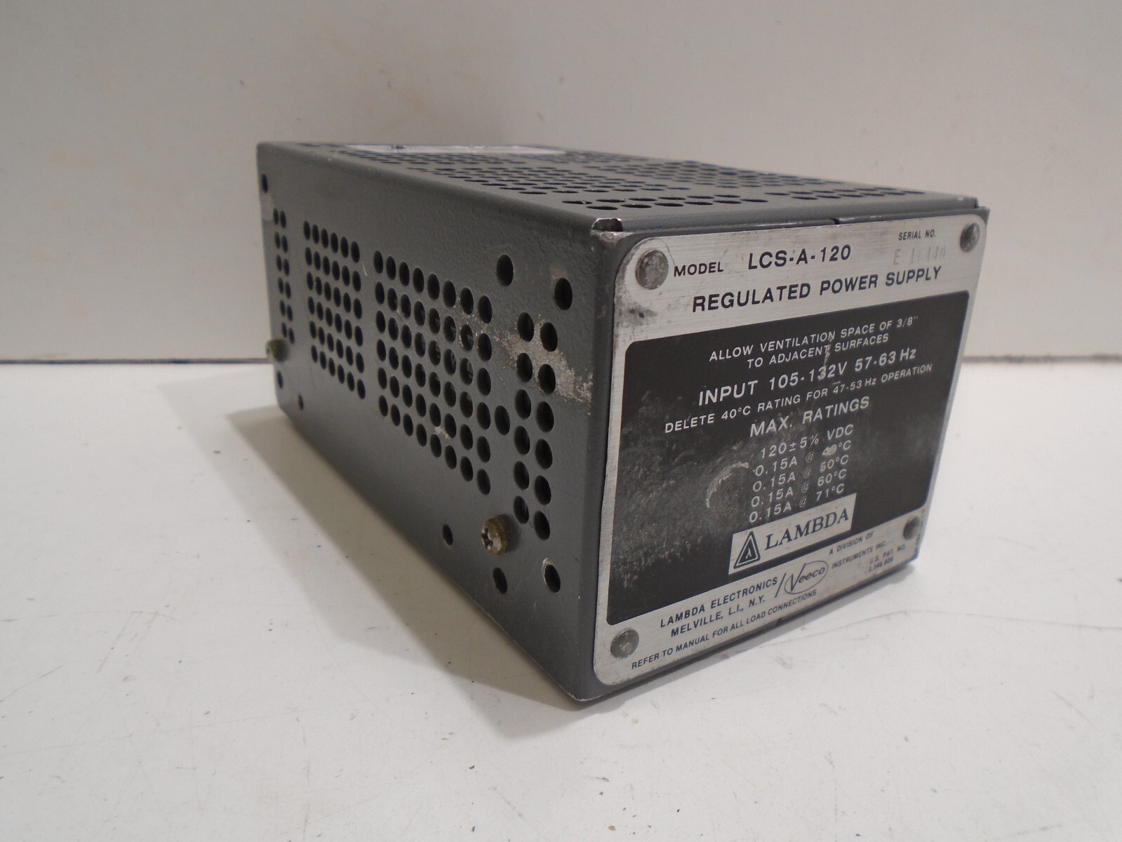 LAMBDA ELECTRONICS REGULATED POWER SUPPLY LCS-A-120