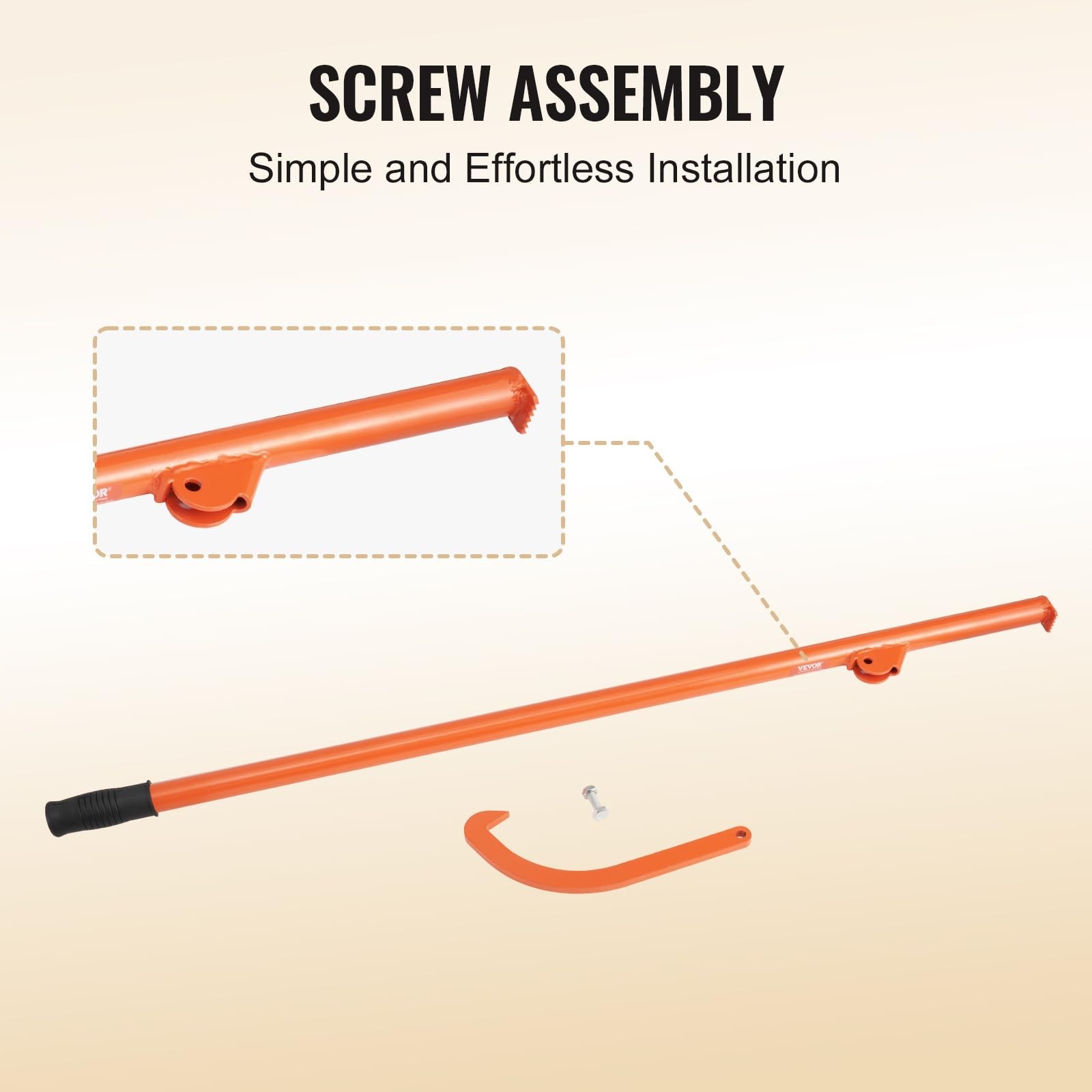 46.5'' Heavy Duty Cant Hook Logging Tool, Adjustable Log Roller & Lifter, Forest