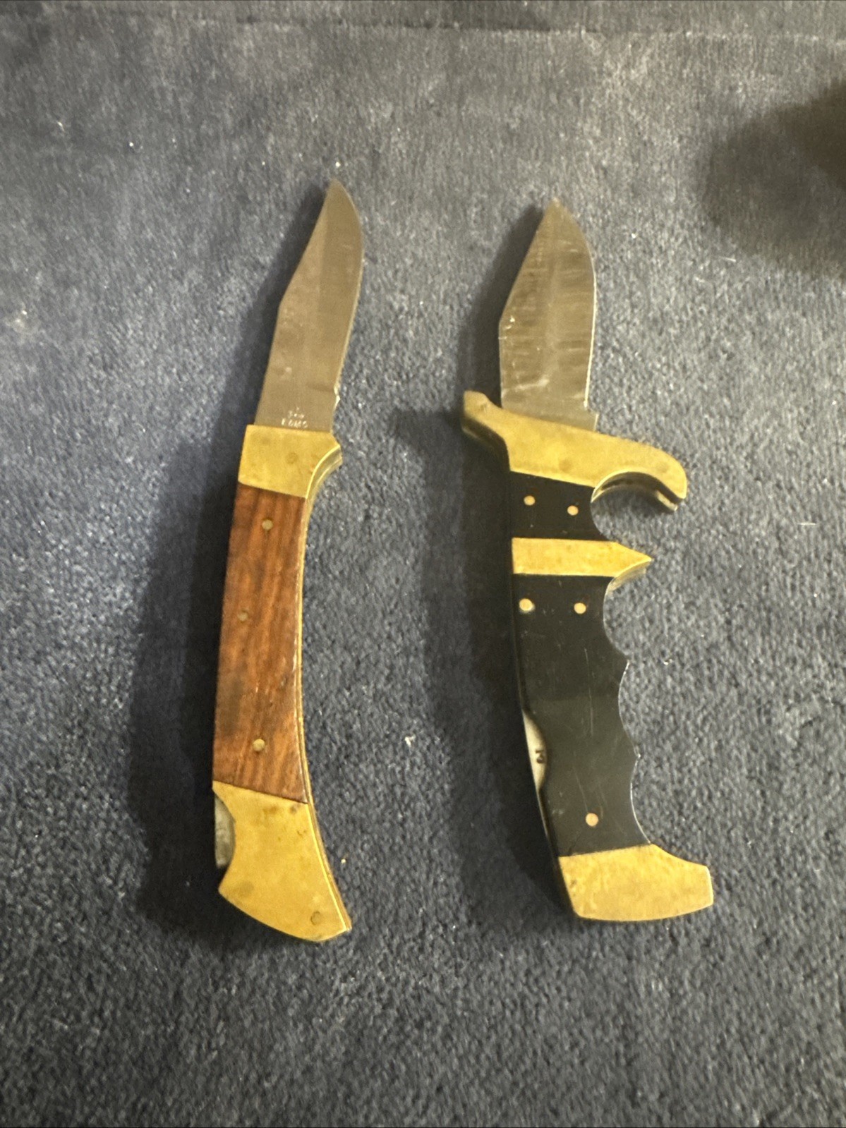 2-Pakistan Stainlees Steel Pocket Knife Blade Brass wood 8”/8.5”