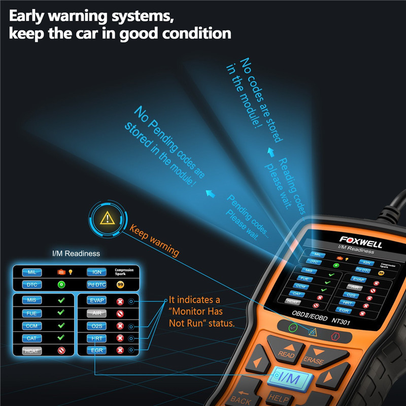 NT301 EOBD OBDII Car Check Engine Fault Code Reader Auto Diagnostic Scanner Tool