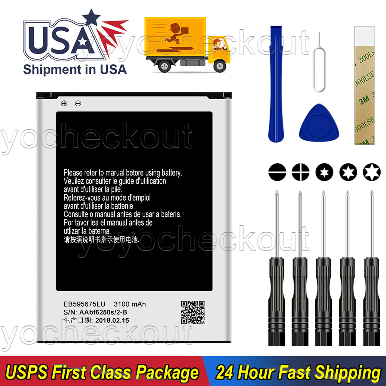 For Samsung Galaxy Note II 2 SGH-I317 Replacement Battery EB595675LU/A/Z