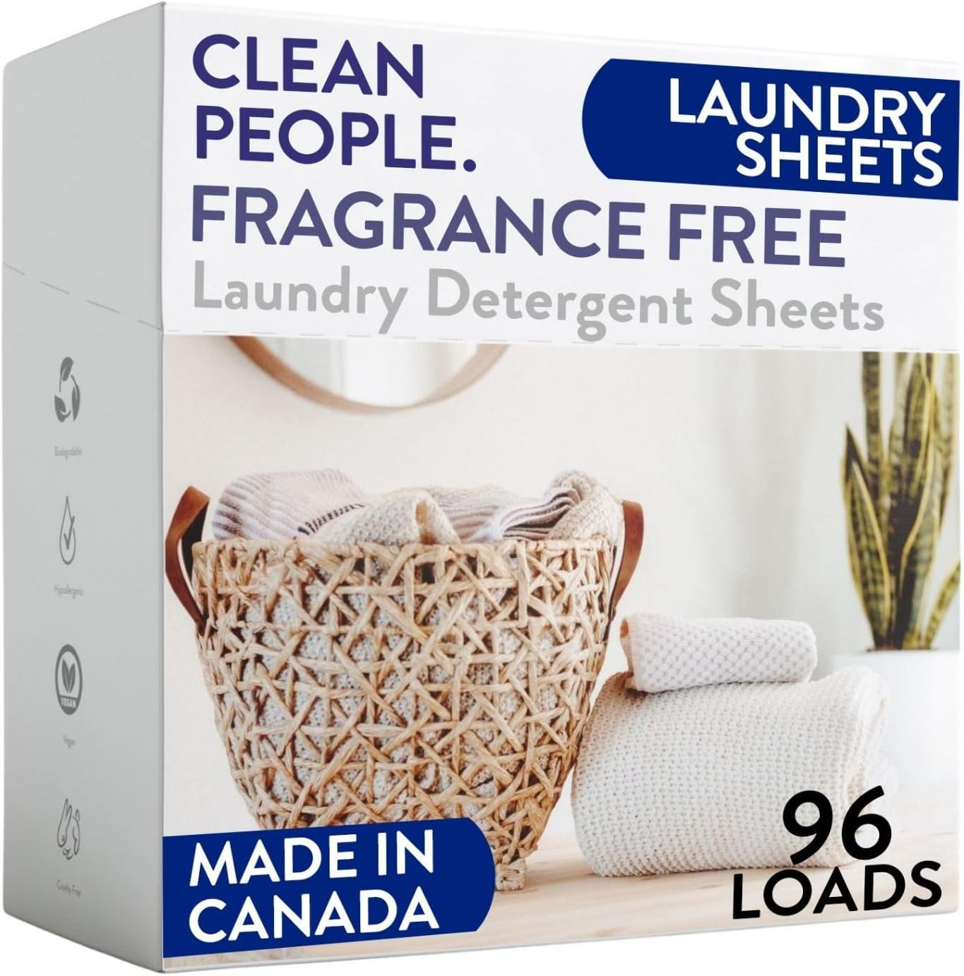The Clean People Fragrance Free Laundry Detergent Sheets - 96 Count