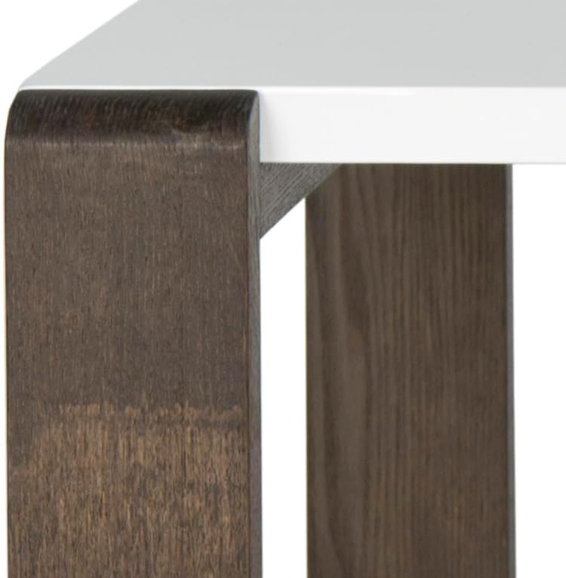 Stylish Mid-Century Modern White & Dark Brown Coffee Table by Bartholomew