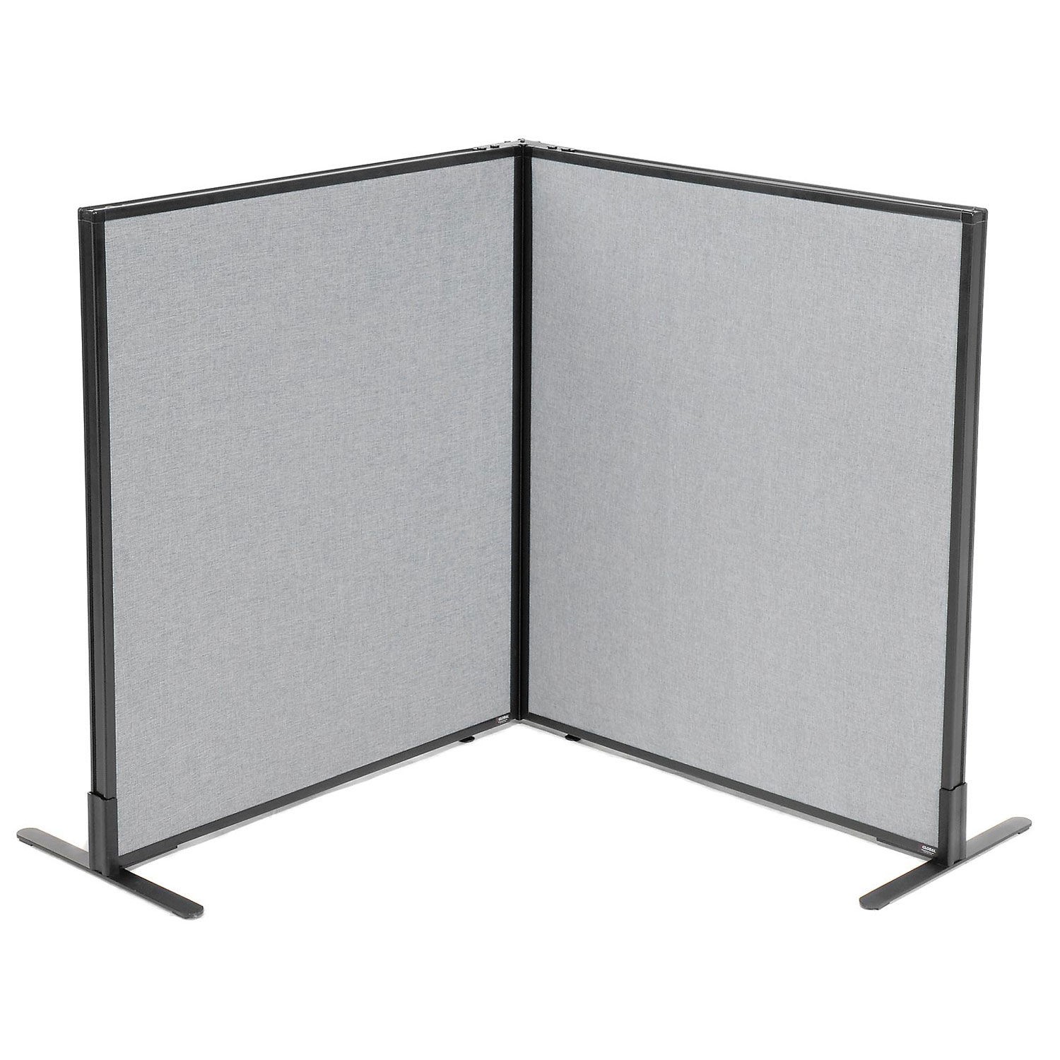 36-1/4"W x 42"H Freestanding 2-Panel Corner Room Divider Gray