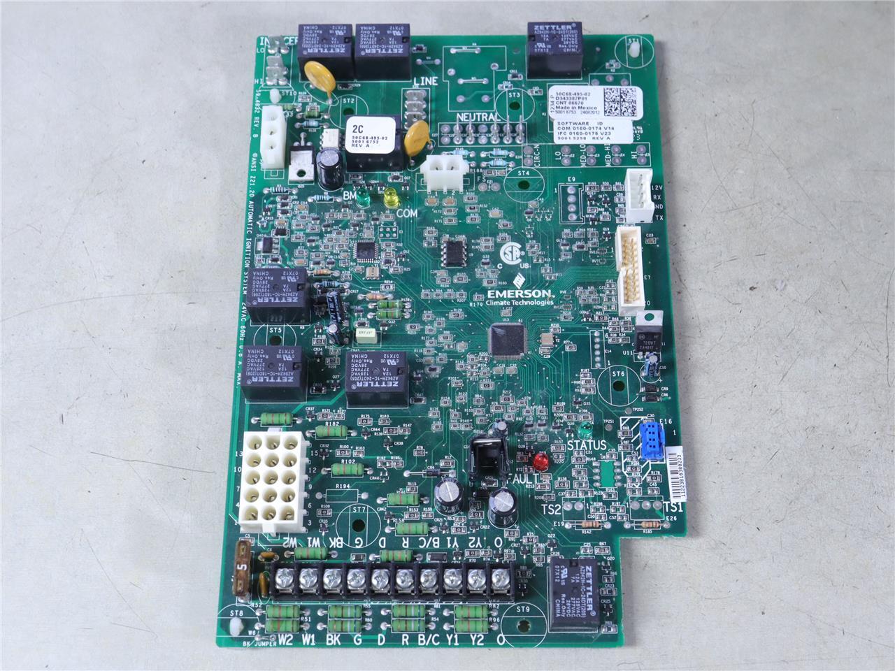 Goodman EMERSON D343387P01 Furnace Control Circuit Board 50C68-495-02  2C