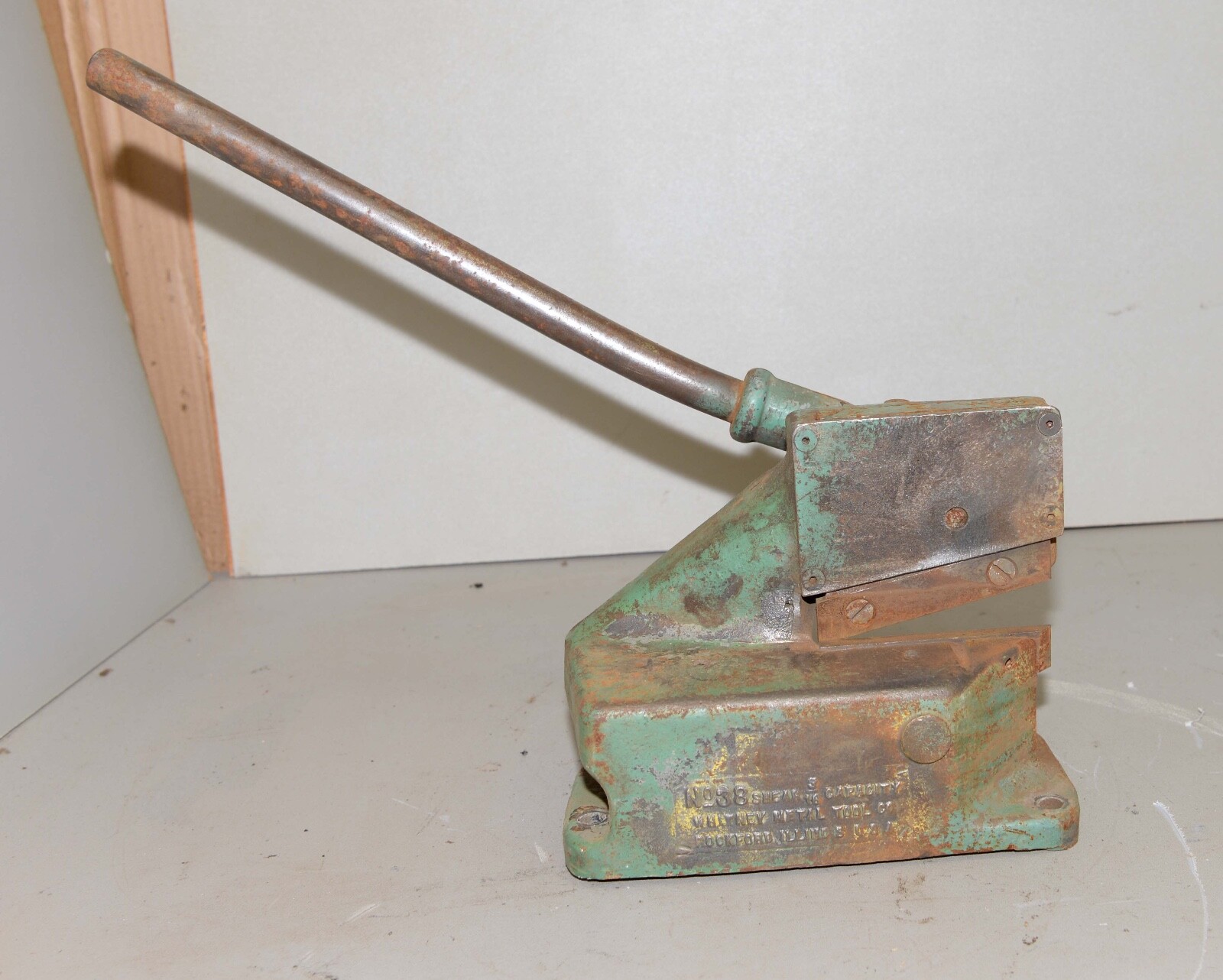 Whitney USA No 38 metal fabrication bench shear cutter blacksmith forge tool