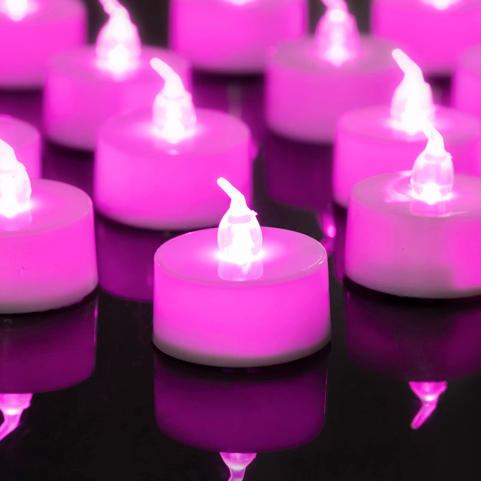 LANKER 24 Pack LED 1.4 inches (Diameter) x (Height), Pink - 24pcs