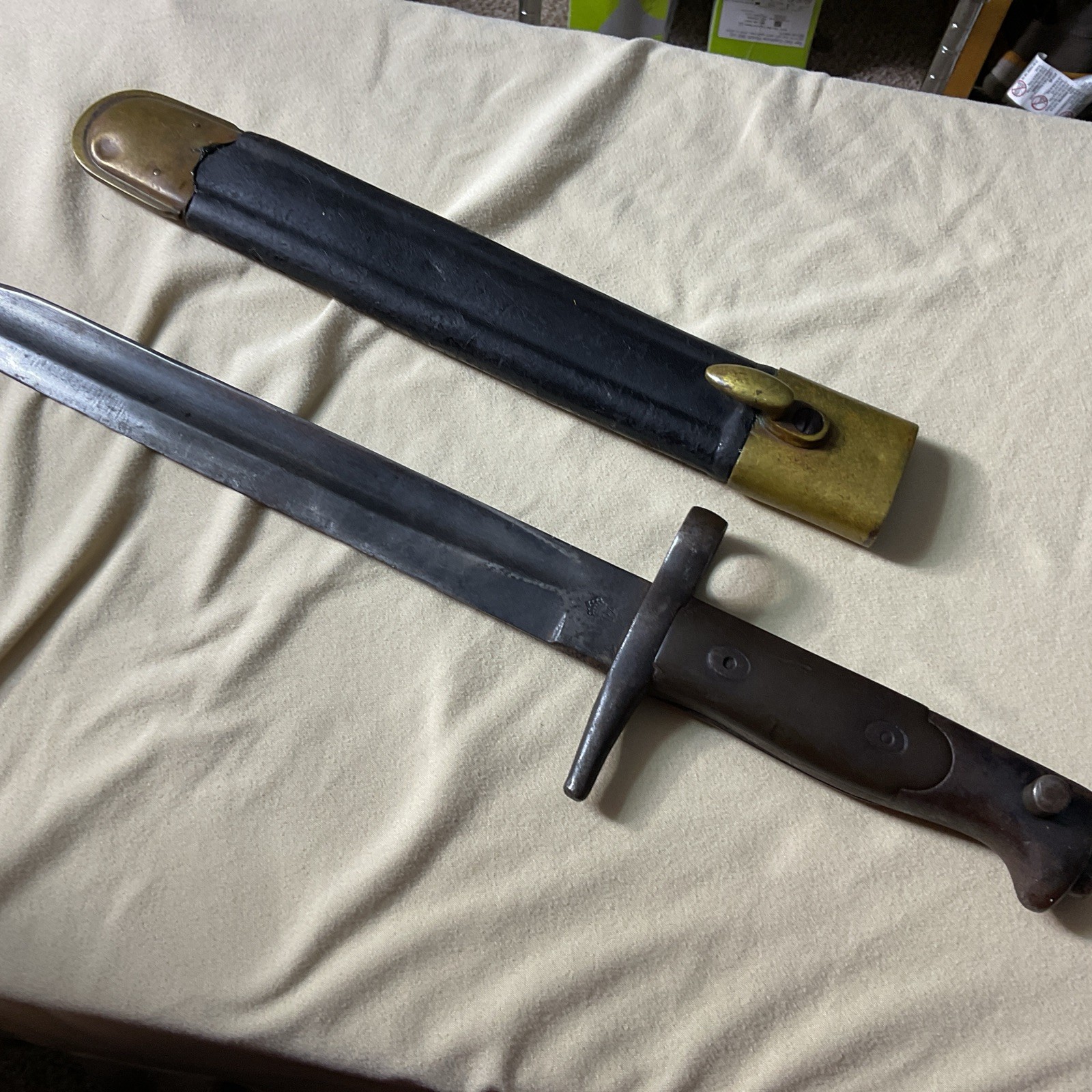 Good WWI Shortened Vetterli Bayonet 70/97/16 Torre Annunziata Arsenal M1870/71