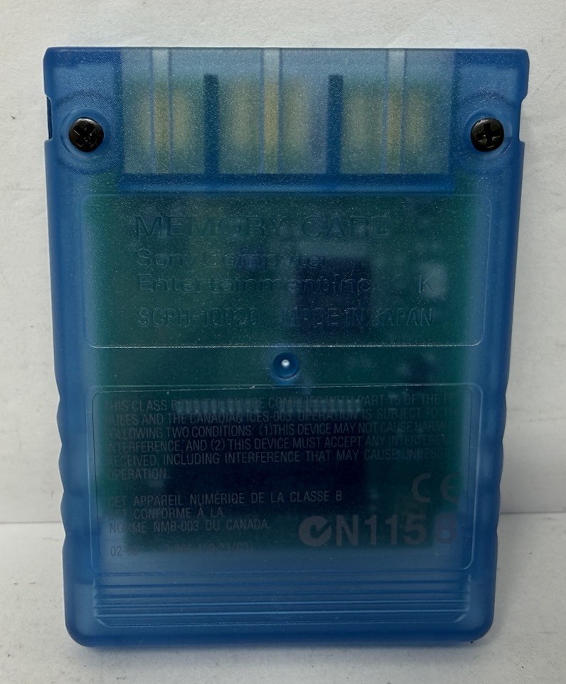 PS2 Memory Card 8MB Clear Blue OEM SCPH-10020 Sony Playstation 2 AUTHENTIC