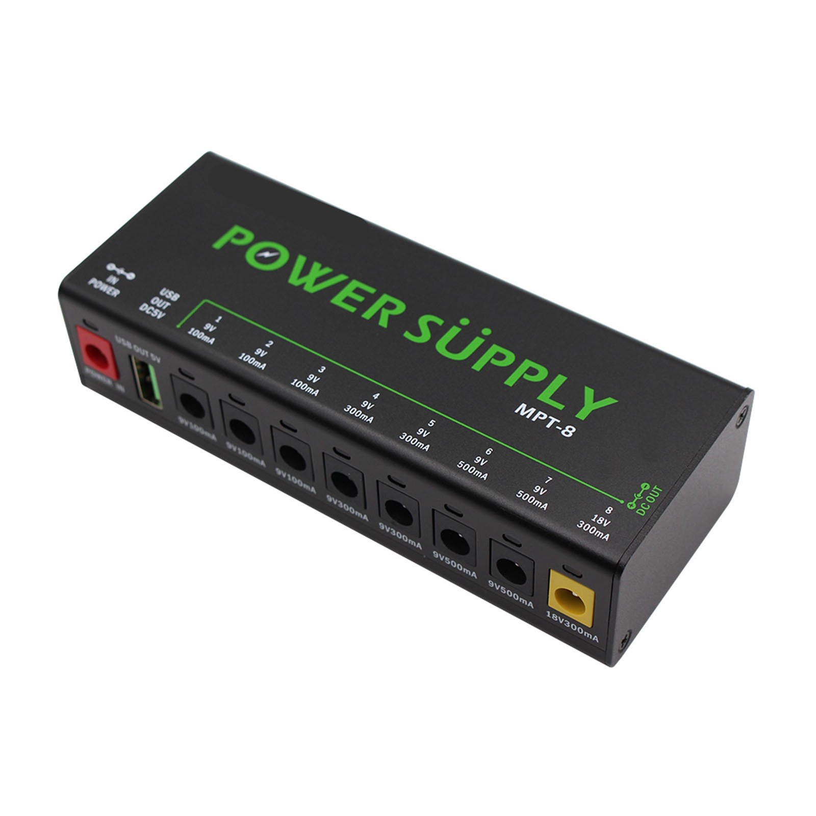 MOSKYAUDIO 8-Channel Guitar Pedal Power Supply With Independent Short WZXY