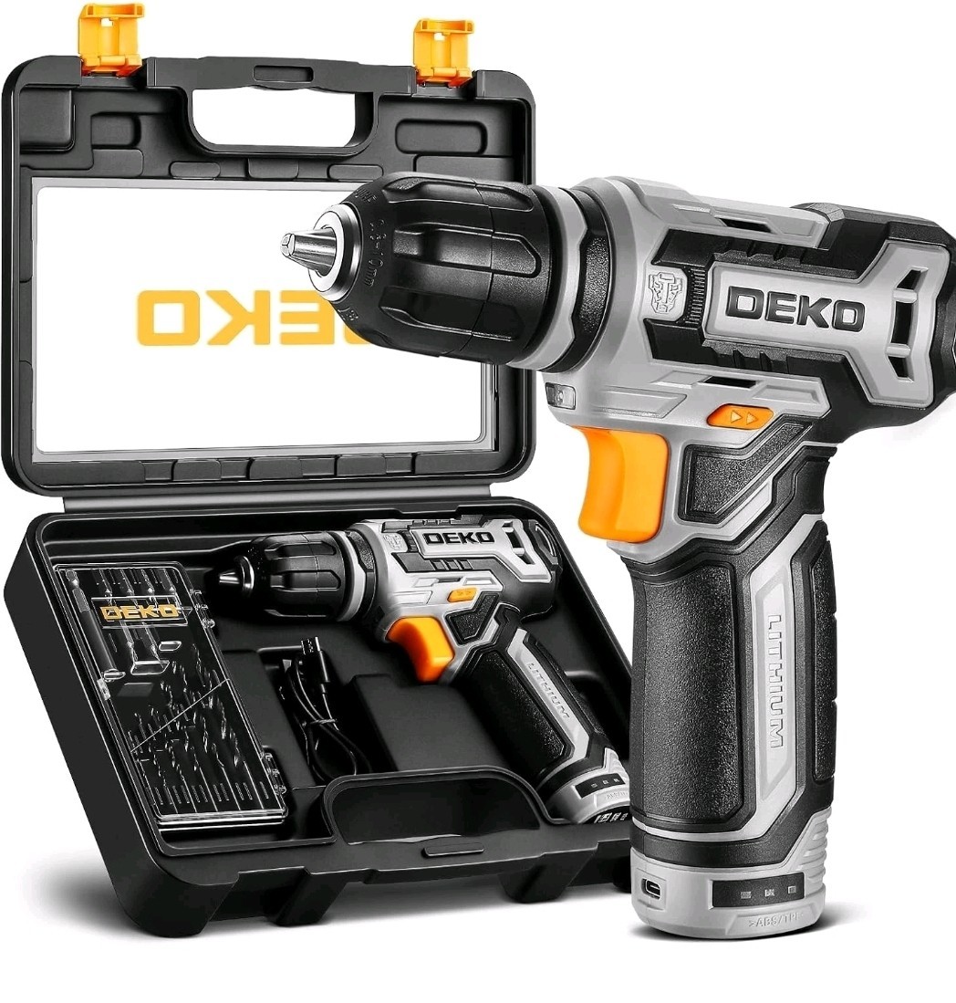Cordless Drill: DEKO PRO 12V Power Battery Drill Set with Small Electric Dril...