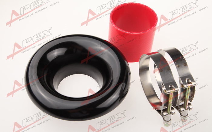 3" INCH BLACK UNIVERSAL VELOCITY STACK FOR COLD/RAM ENGINE AIR INTAKE/TURBO HORN