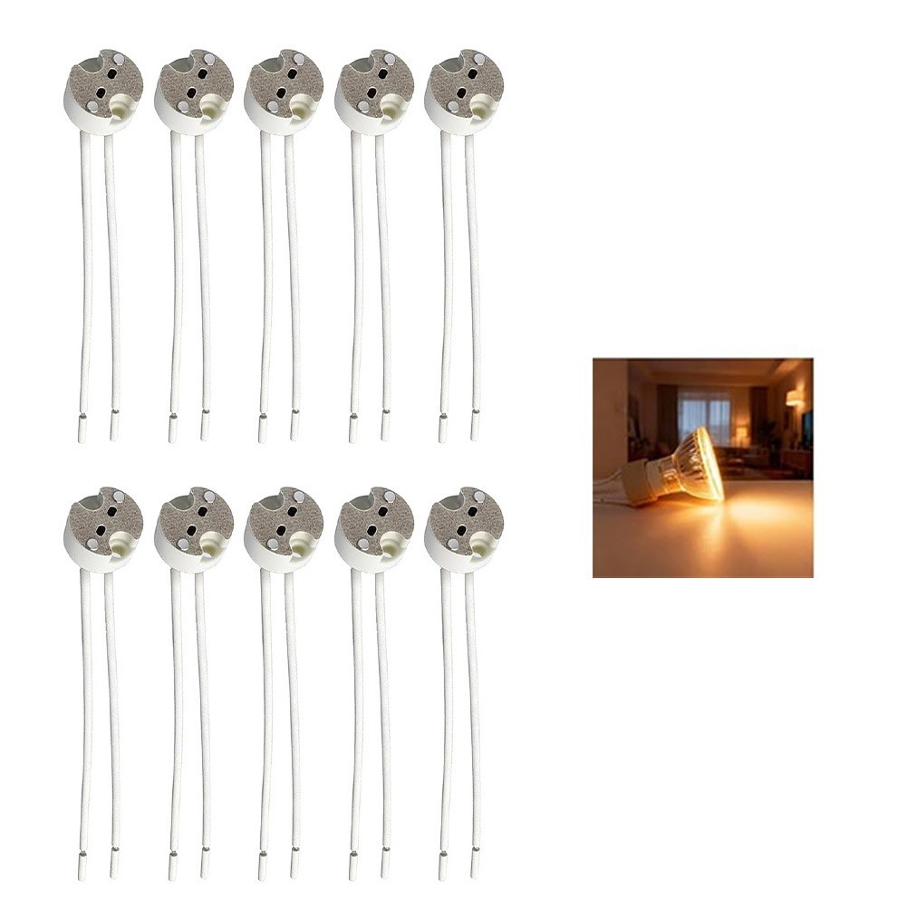 GU5.3 Socket Pack 10pcs MR16 Lamp Holder For 12V LED Halogen Compatible