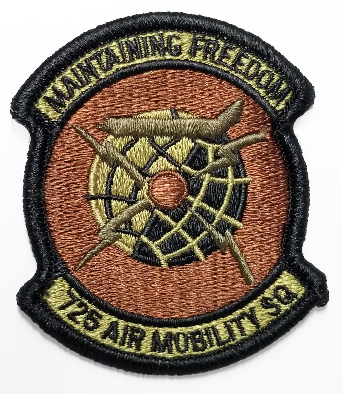US Air Force 725th Air Mobility Squadron Subdued Hook Back Patch
