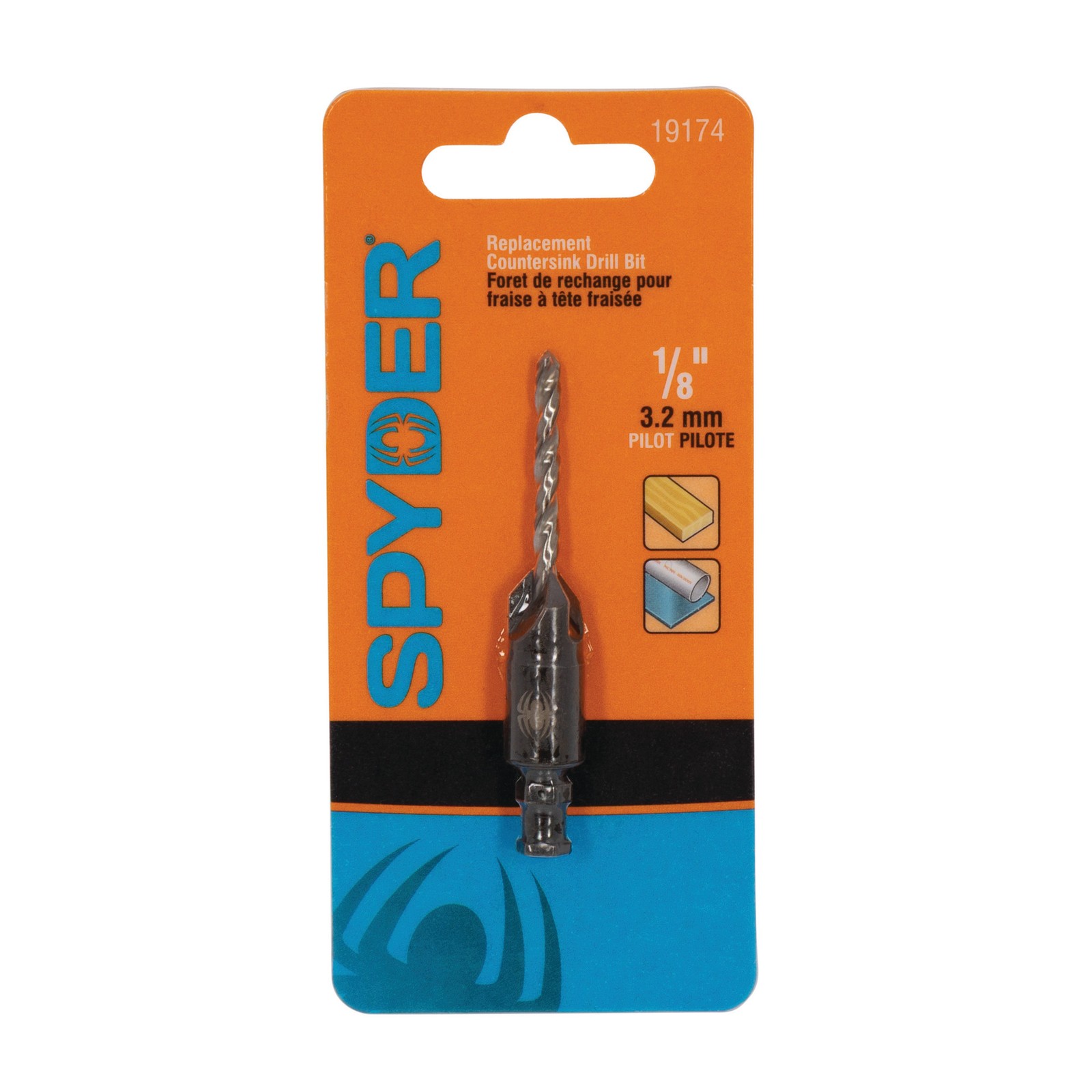 Spyder 1/8-Inch x 1-5/8-Inch HSS #10 Countersink Twist Drill Bit, 19174