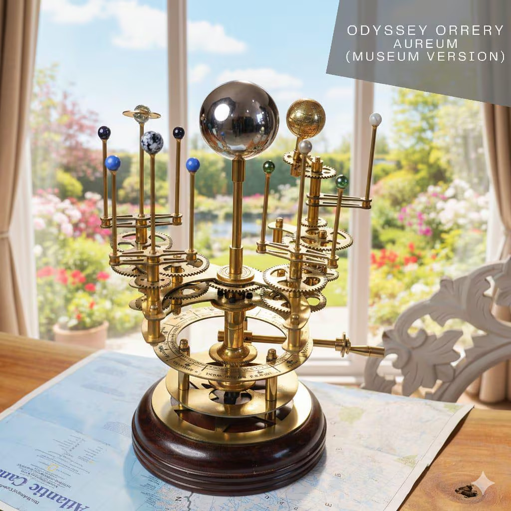Orrery Solar System Model – Mechanical Steampunk Planetarium Display