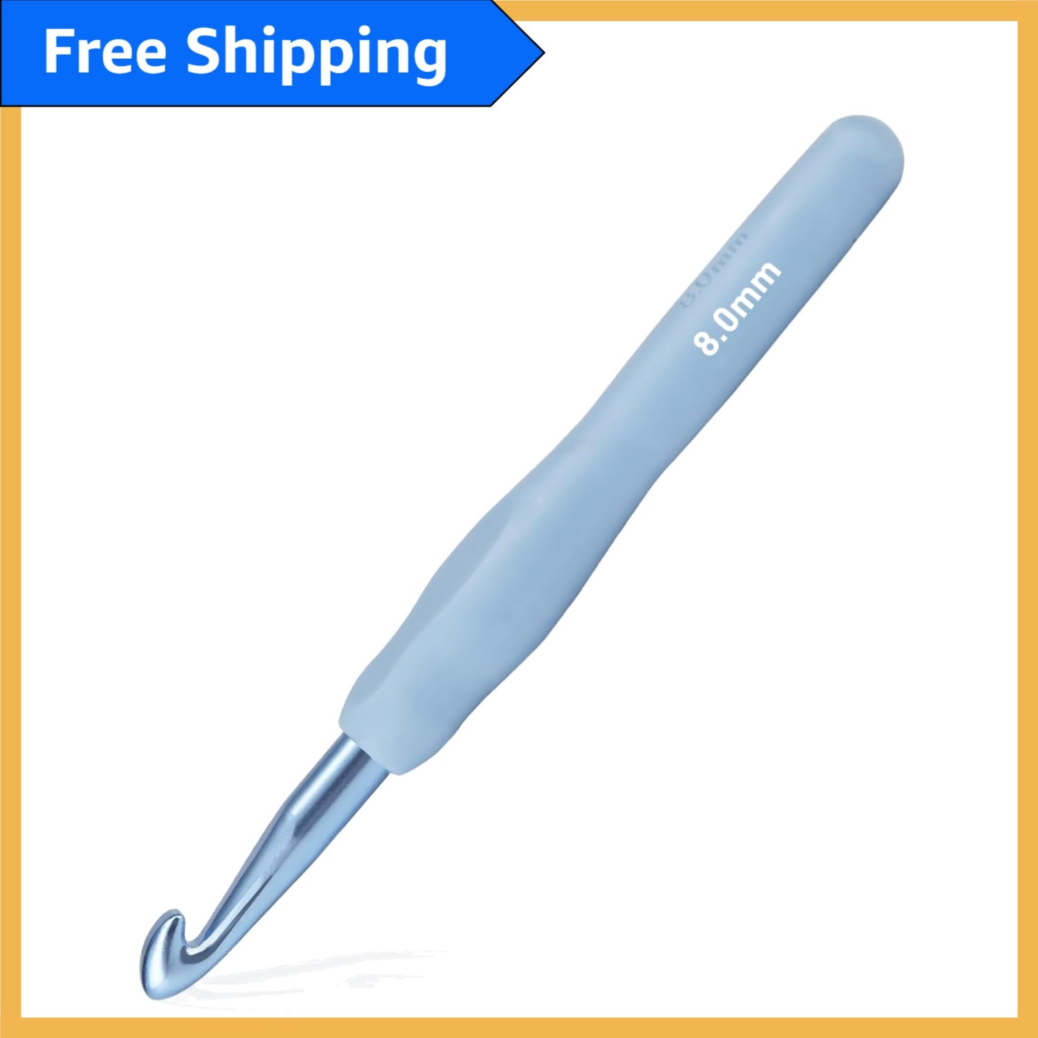 Soft Grip 8mm Crochet Hook - Perfect for Beginners & Comfort for Arthritic Hands
