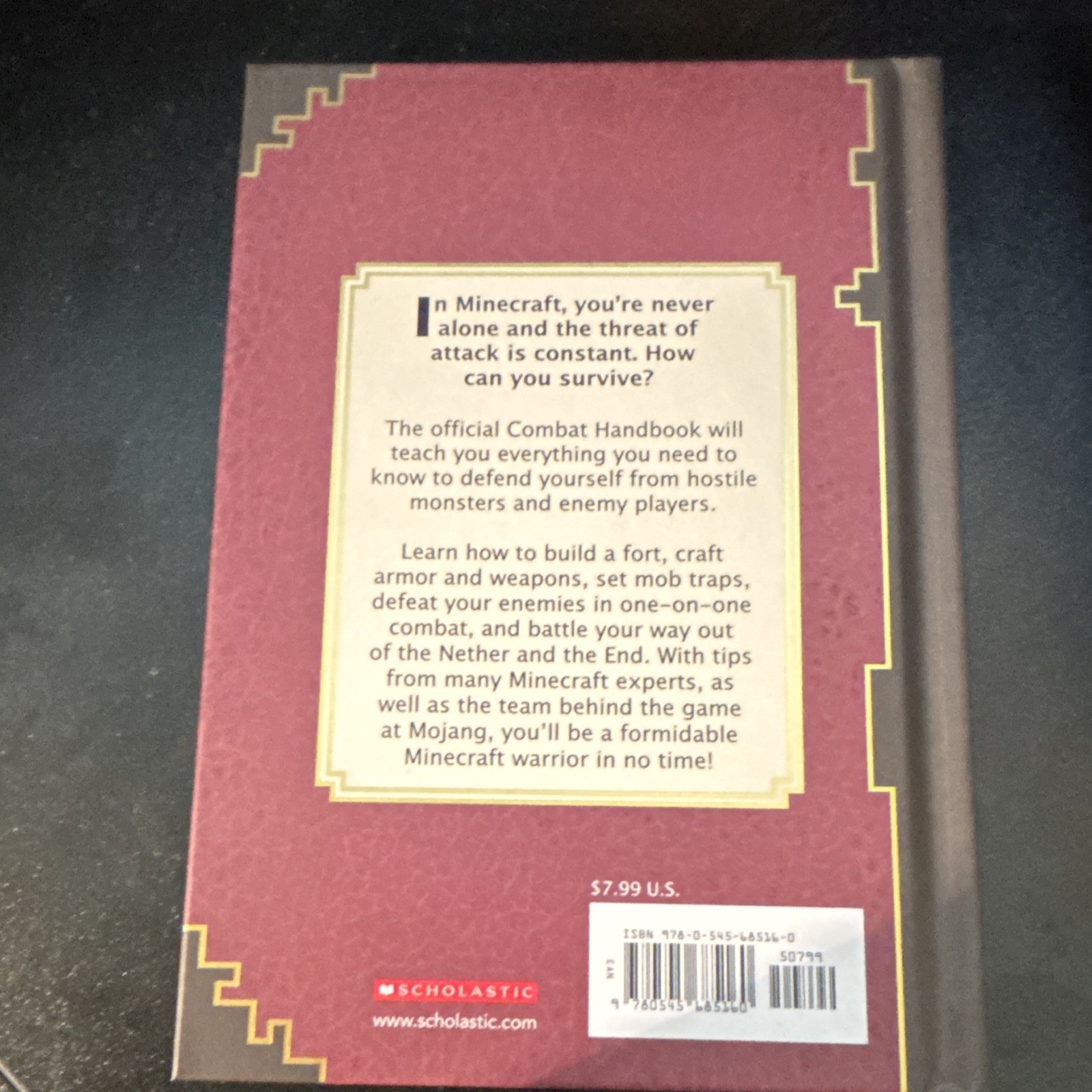 Scholastic Minecraft Combat Handbook Hardcover Strategy Guide