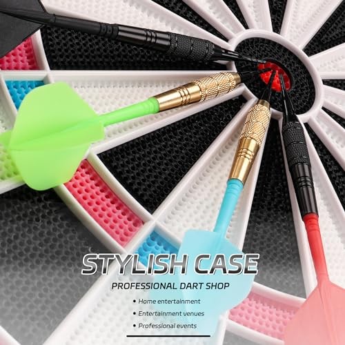 Darts Plastic Tip,Soft Tip Darts Set,12 Pcs 18 Gram with 50 Extra Dart Tips
