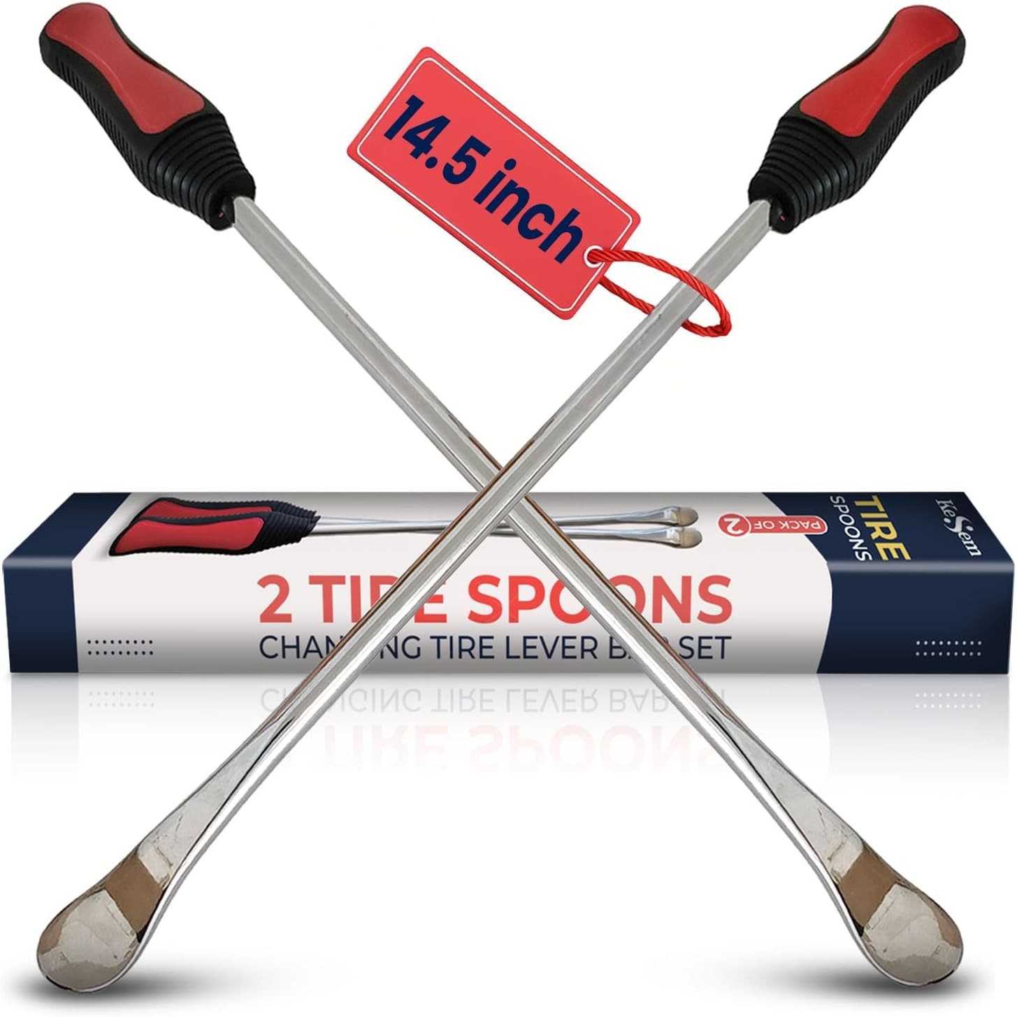 14.5" Tire Spoon Set - Heavy Duty Metal Tire Lever Tool for Bikes & Scooters