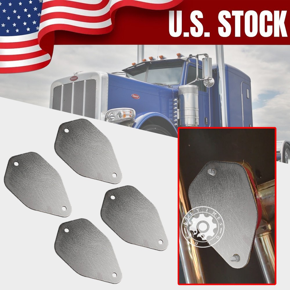 4x Stainless Roof Cab Horn Block Off Plates Panel For Peterbilt 389 388 387 US