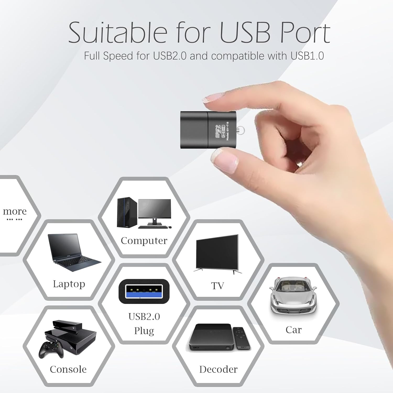 [3 Pack] Card Reader for Android,Micro SD Card to USB Adapter, TF Card Reader wi