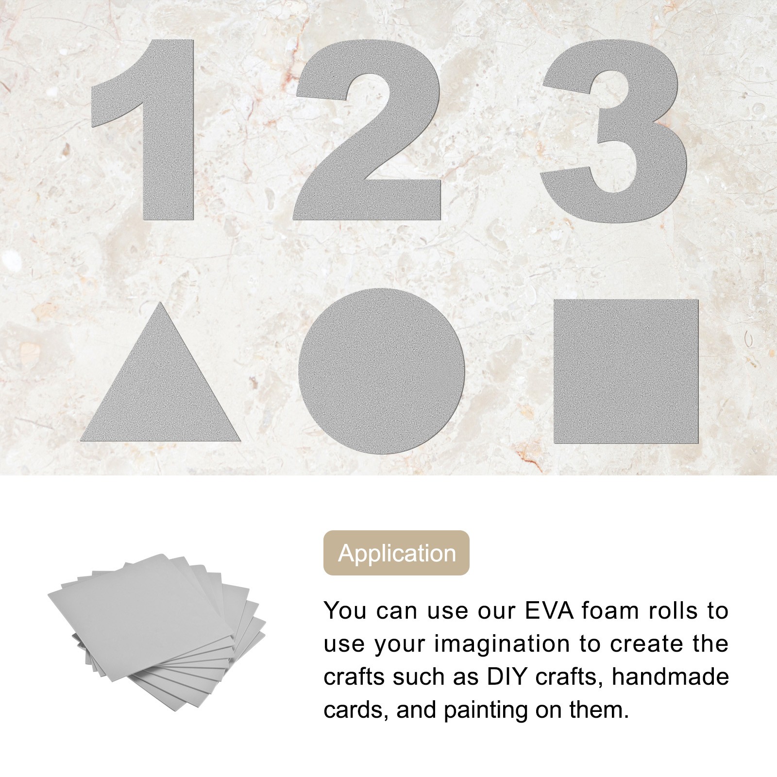 EVA Foam Sheets, [for Cards] - 10x10 Inch 3mm Thickness / Grey / 8 Pcs