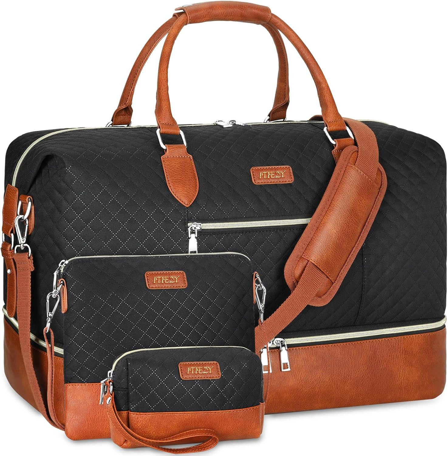 Weekender Bag for Women, Travel Duffel Bag Carry on Overnight Bag with Shoe Comp