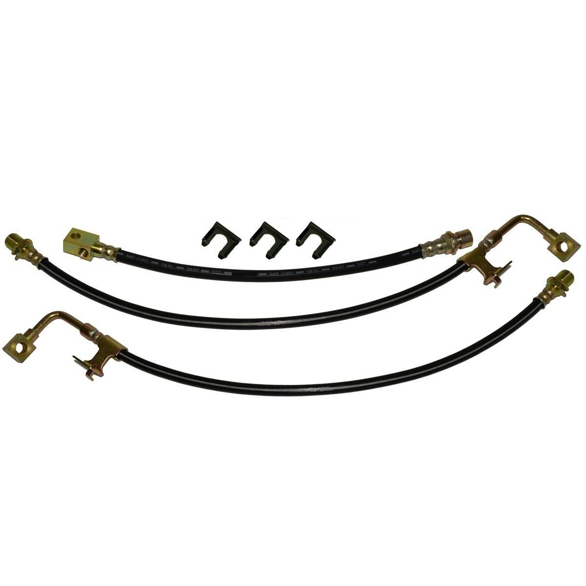 73-80 Chevy GMC Truck C10 20  Front  Rear Drum Brake Rubber Flex Hose Set Kit 3p