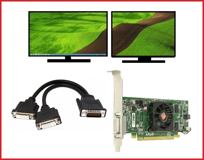 Dell OptiPlex 3010 3020 7010 7020 9010 9020 Tower Dual DVI Monitor Video Card