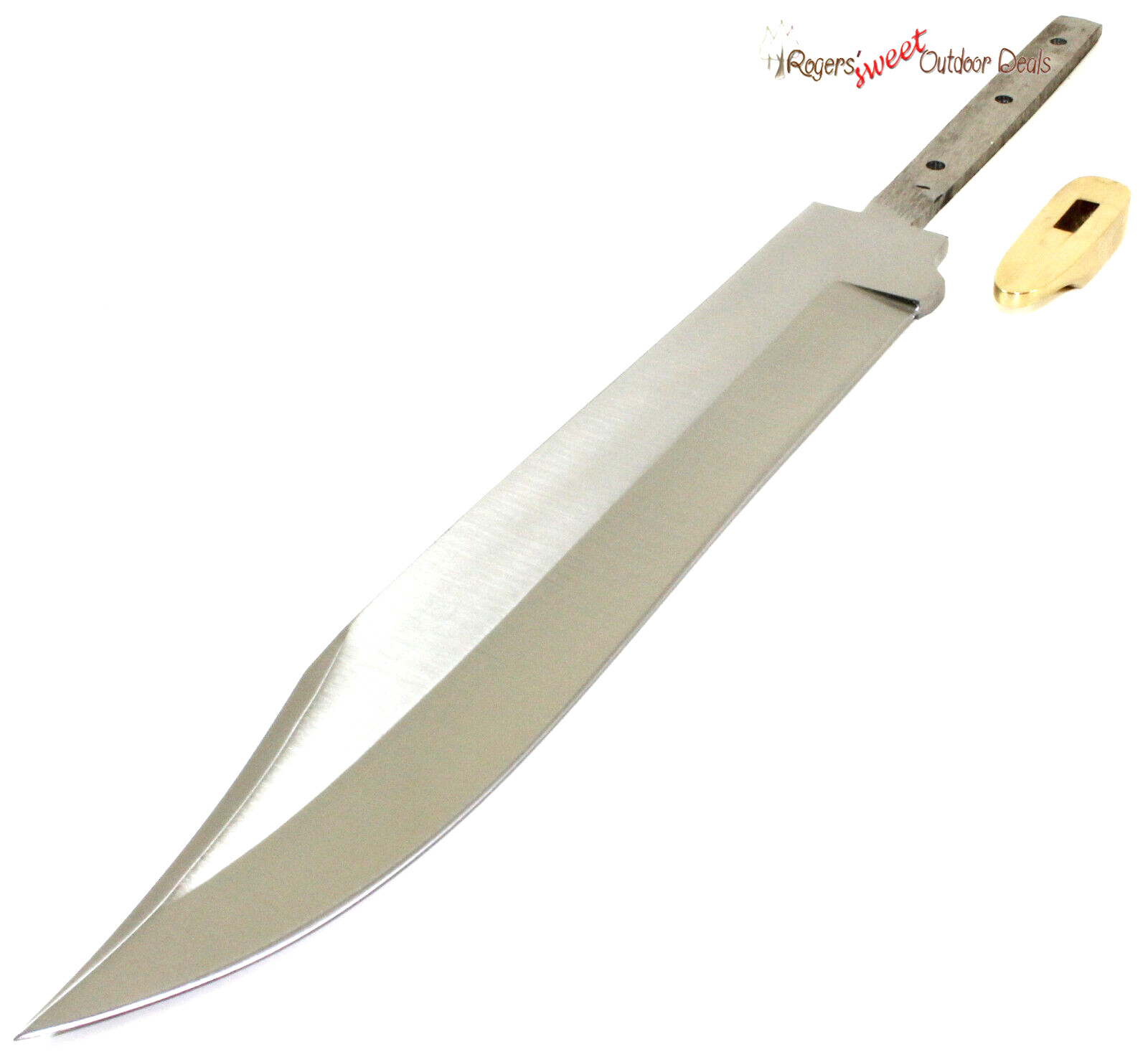 15.5" Full Tang Wide Bowie Blank Custom Knife Making Skinning Hunting Blade