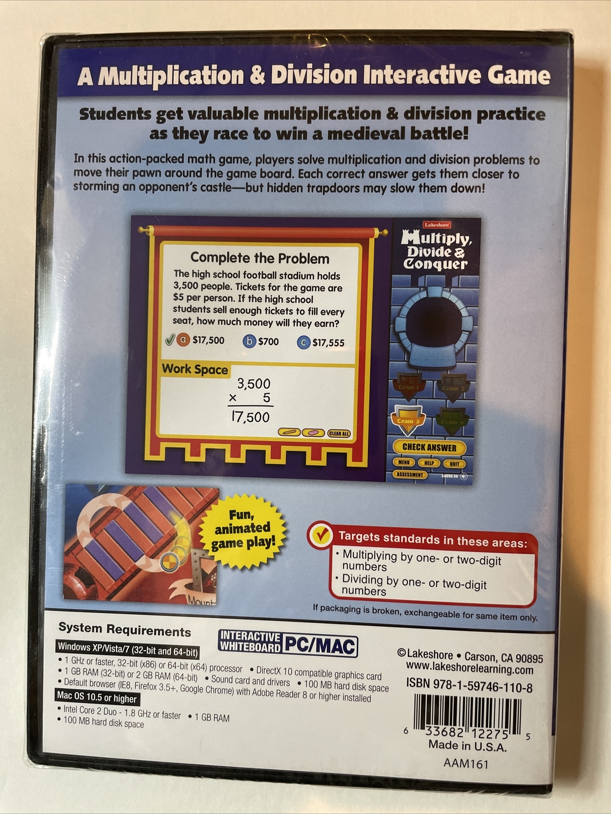 Multiply Divide & Conquer PC / MAC Educational Game Grades 4-6 Lakeshore New