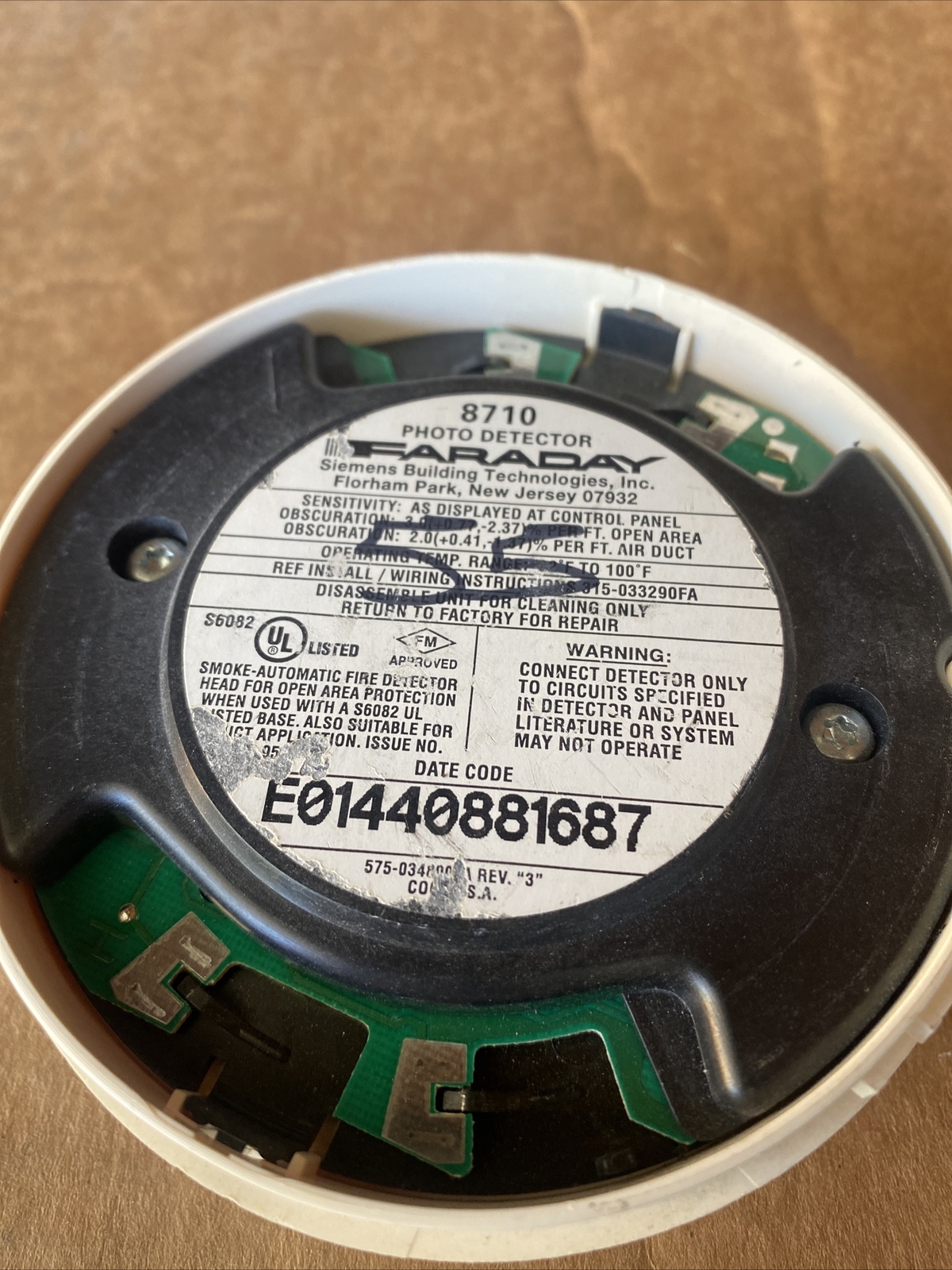 FARADAY 8710 Smoke Detector Fire Alarm