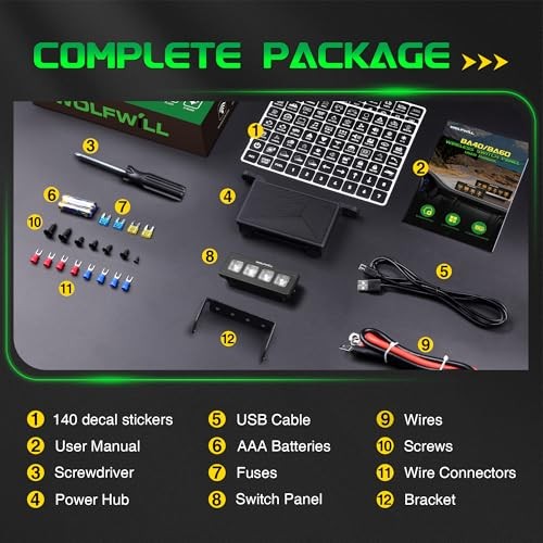 Wireless Switch Panel, 164 Ft Remote with 4 Control Modes Memory 4 Gang