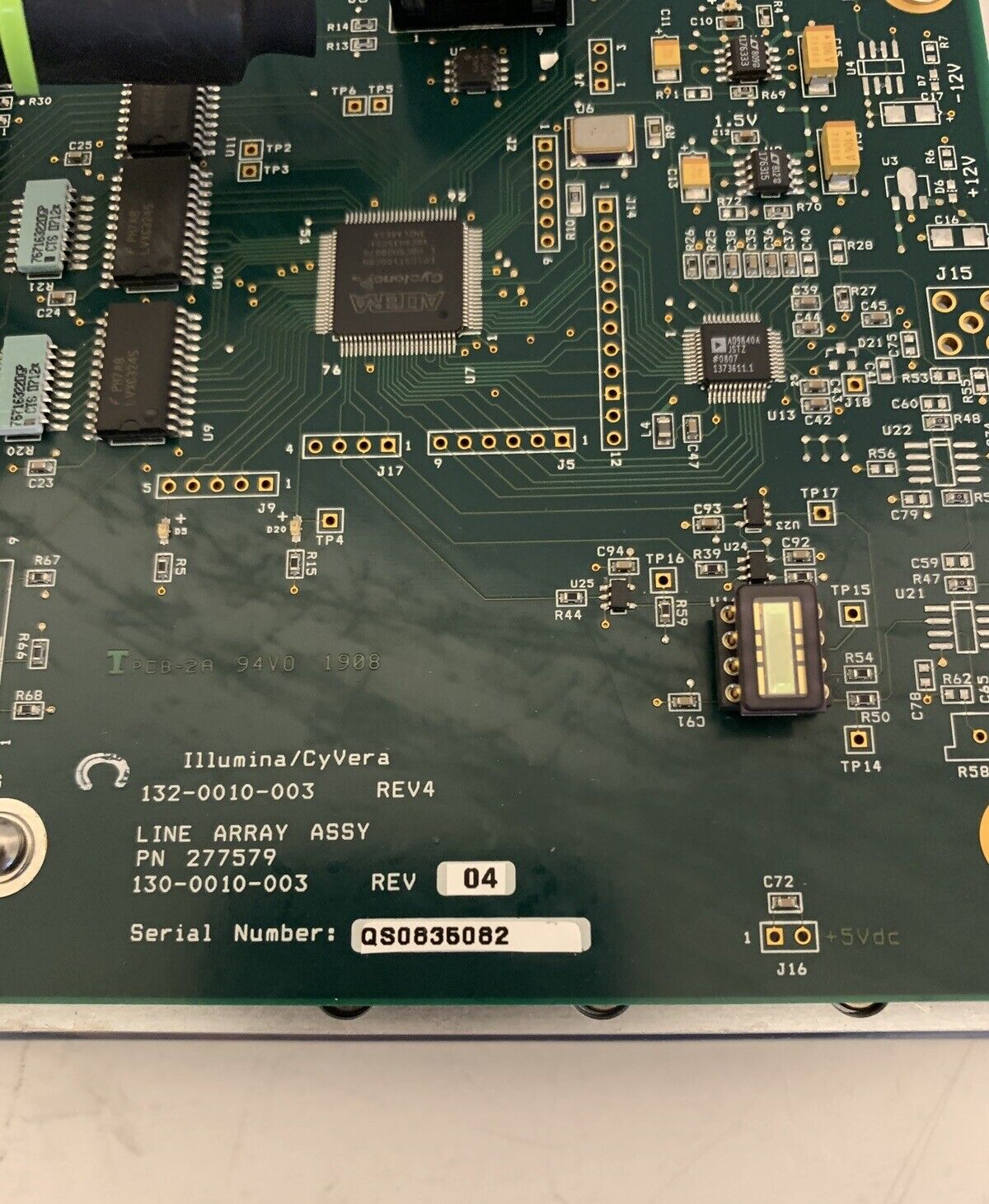 Illumina/Cyvera Line Array Camera 277579 with Main Circuit Board and Cables.