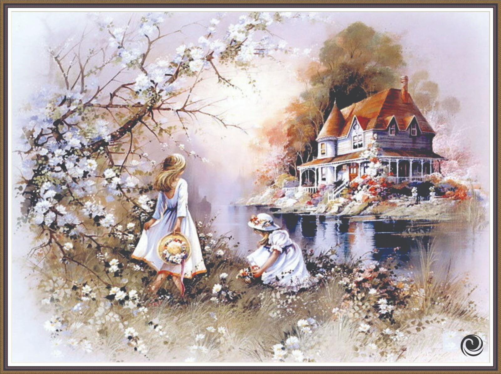 Flower Picking 643 Chart Counted Cross Stitch Pattern Needlework