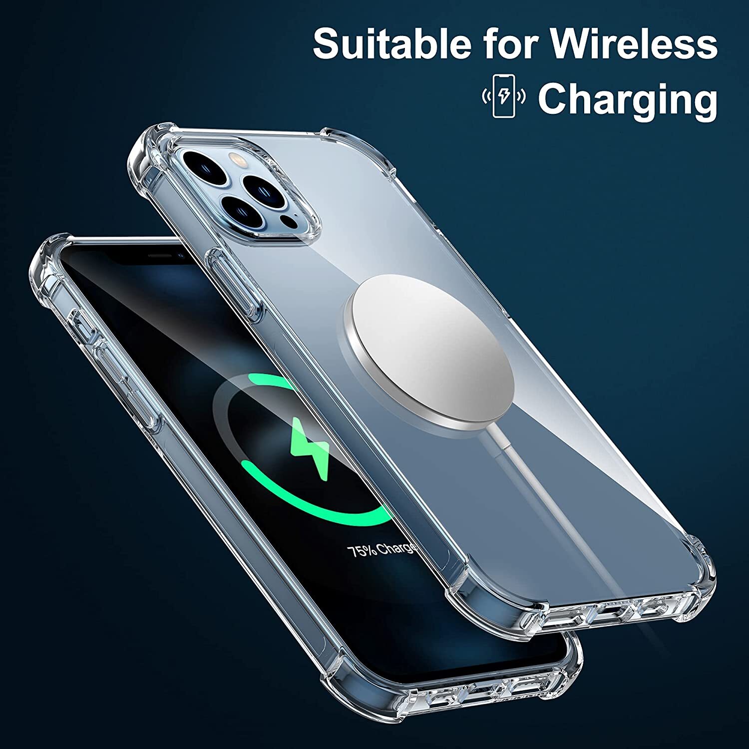Privacy Tempered Glass Screen Protector & Shockproof Clear Case Cover For iPhone