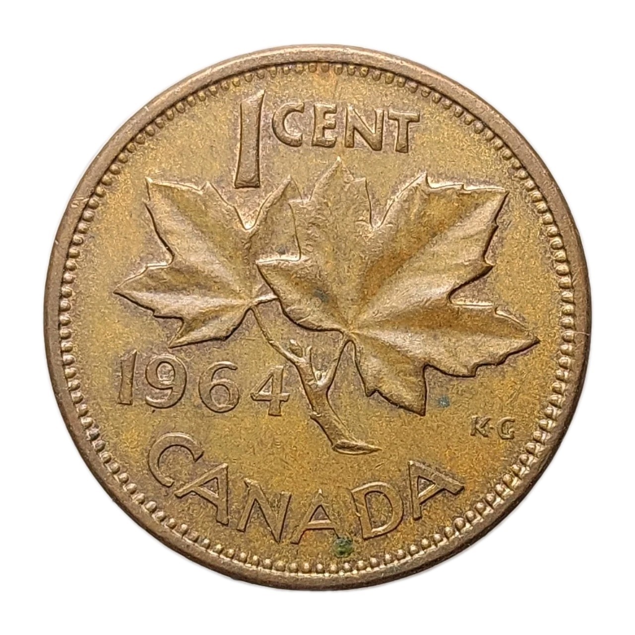 Canada 1 Cent 1964 Bronze Coin Elizabeth II Z1469