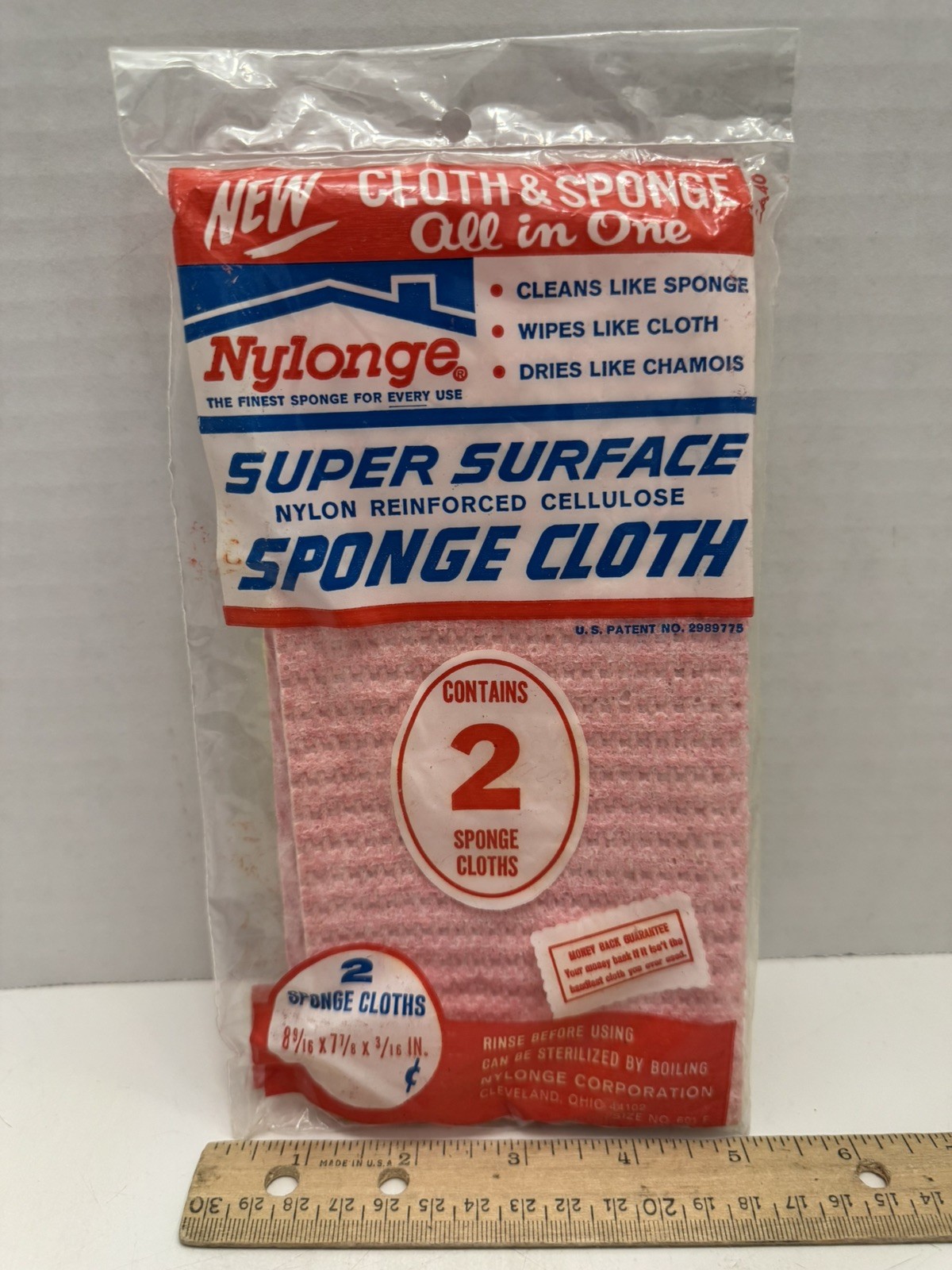 Vintage Nylon Sponge Cloth  Contains 2 In Original Packaging