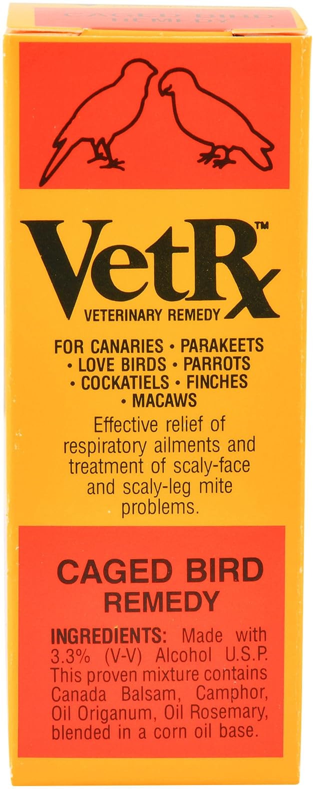 Vet Rx for Birds 2 oz - Respiratory Relief, Mites Treatment, Safe for All Birds