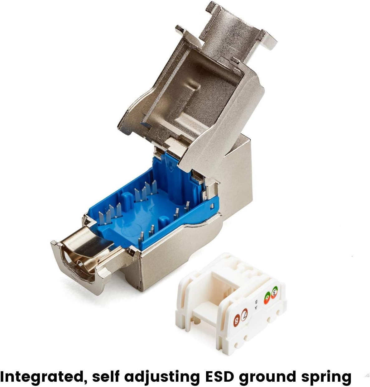 trueCABLE Shielded Cat6A Keystone Jack, Toolless, PoE++ (4PPoE) 2pc,