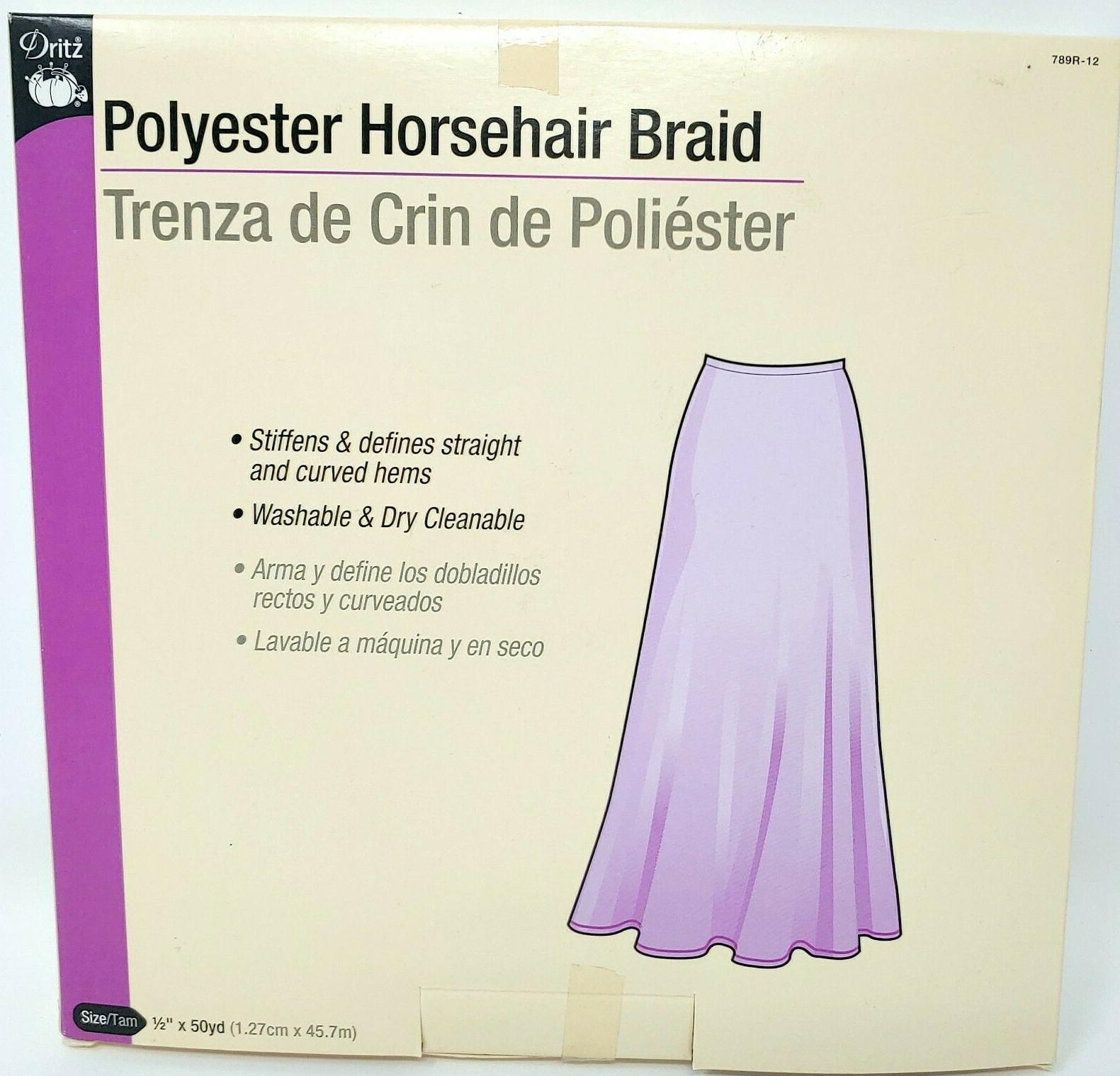 Dritz Polyester Horsehair Braid White 1/2" x 50 Yards 789R-12BTY Sewing Product
