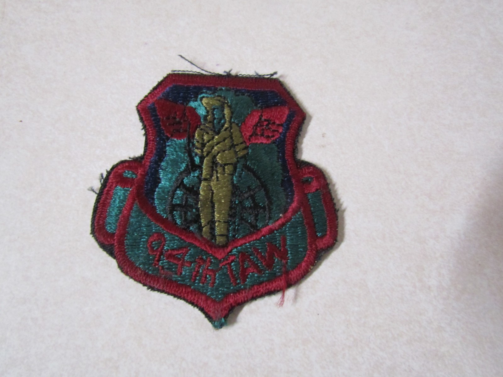 MILITARY PATCH OLDER COLORED SEW ON US AIR FORCE 94TH TAW