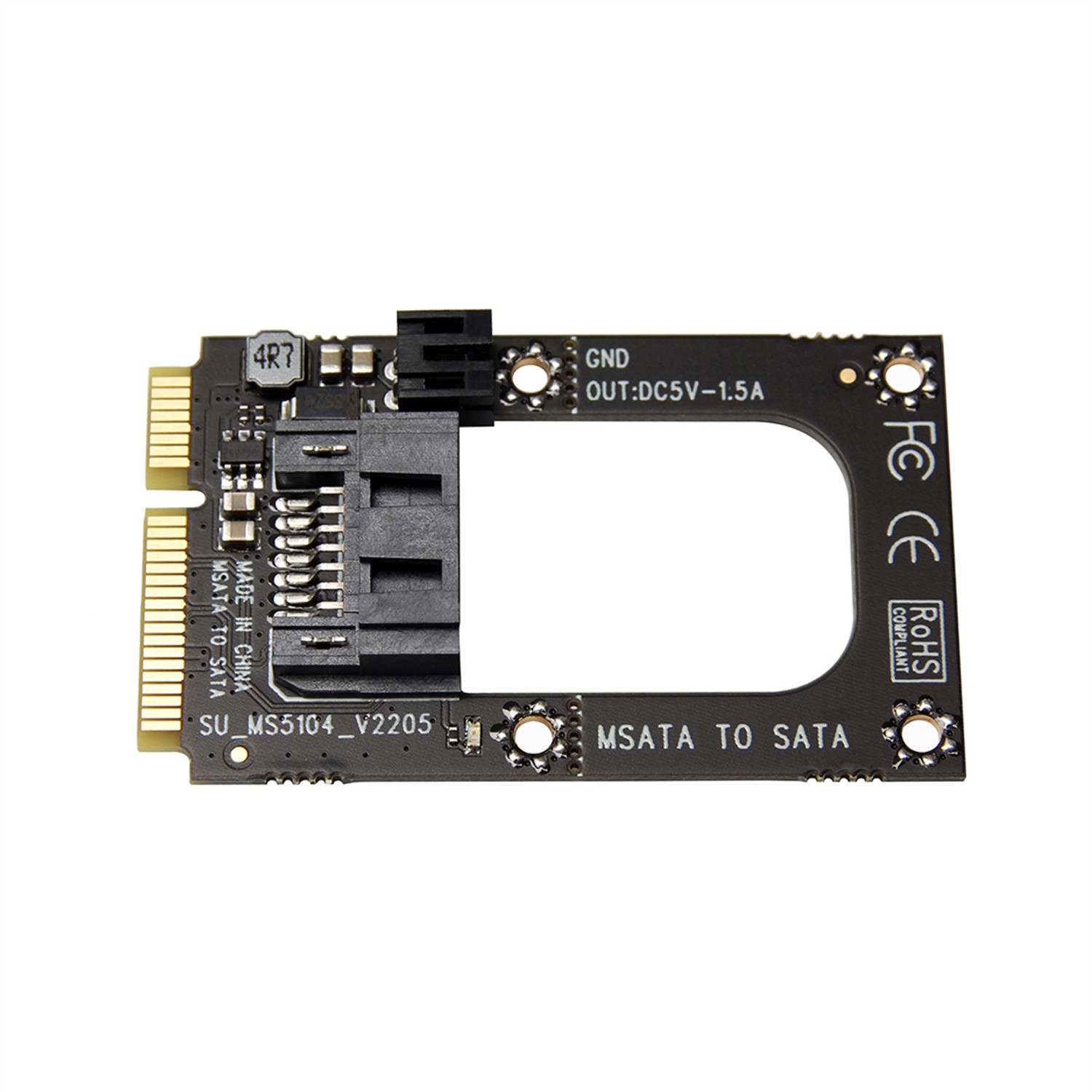 MSATA To SATA Riser Board Converter Adapter With 7Pin SATA3.0 Data Cable