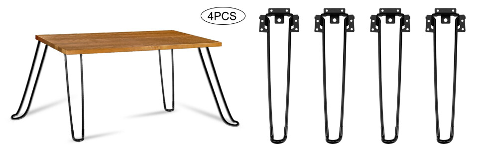 4Pcs 28'' Folding Hairpin Table Legs Solid Iron Coffee Table Legs Hairpin Legs