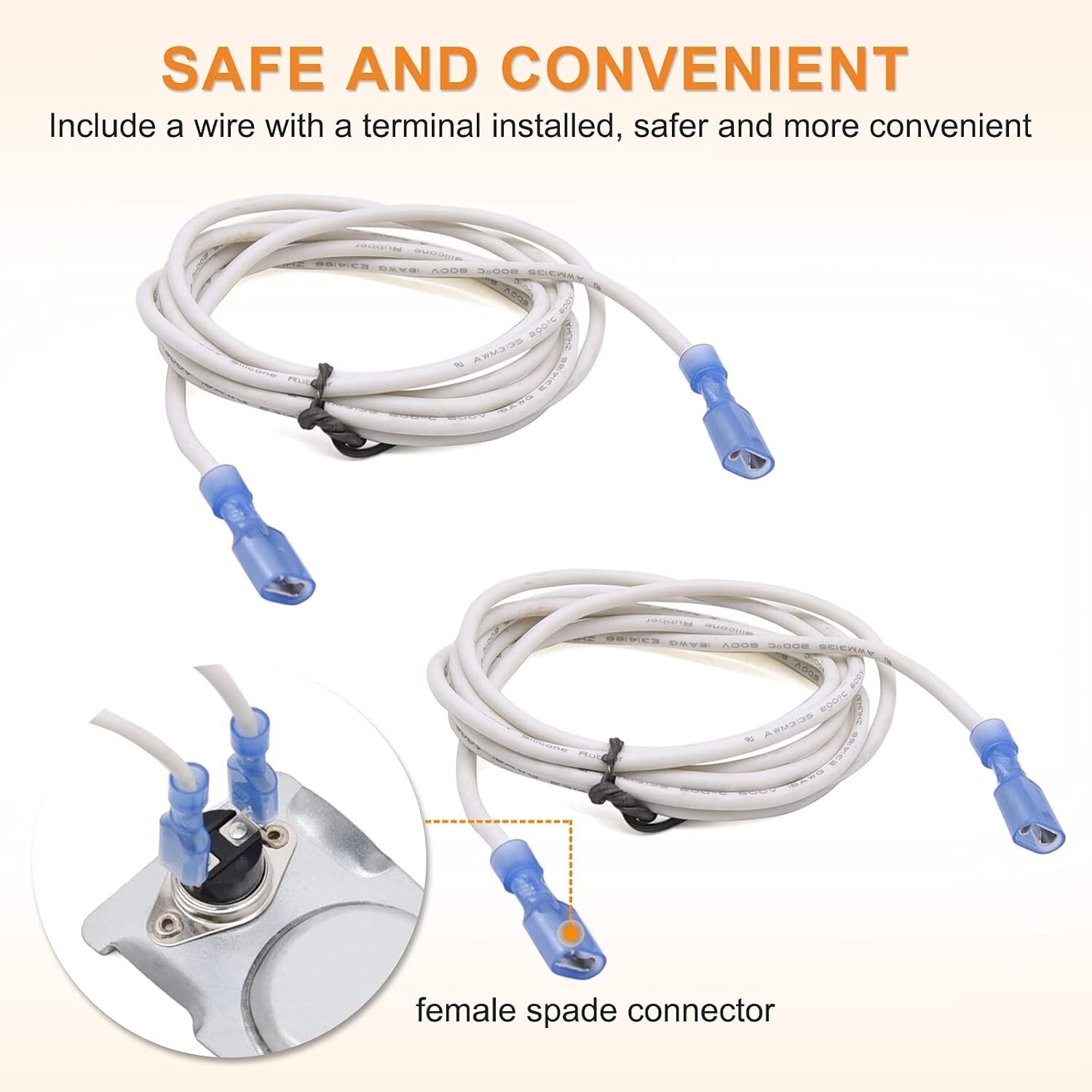 Magnetic Automatic Thermostat Sensor Switch with High Temperature Rated Wiring f