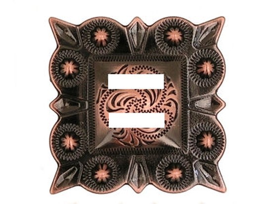 Western Cowboy/Cowgirl Tack Black Copper Plated 1 1/2" Square Slotted Concho