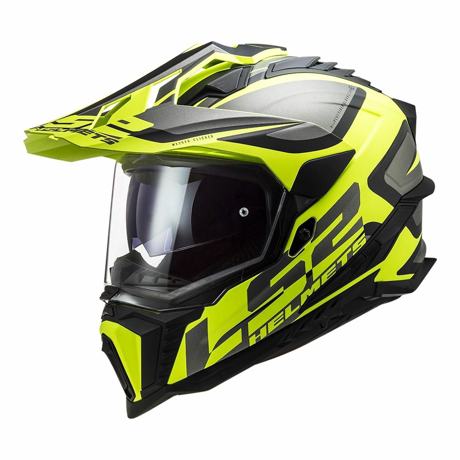 LS2 MX701 EXPLORER ALTER ADVENTURE MOTORCYCLE HELMET Matt Black/Hi-Vis SZ Medium